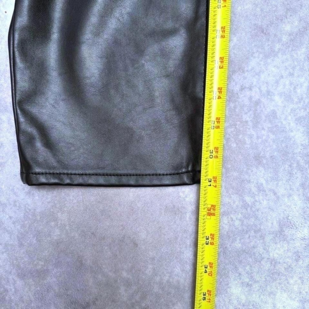 Gap Vintage Slim High Rise Faux Leather Pants Black Womens 16T 33 Tall Vegan - Picture 5 of 6